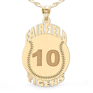 Custom Team Baseball Charm with Number