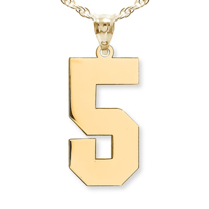 High Polished Single Digit Number Charm or Pendant