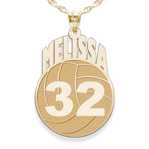 Custom Volleyball Pendant w  Name   Number