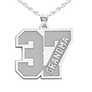 Grandma s Jersey Number Charm or Pendant