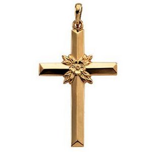 14K Yellow Gold Or White Gold Cross Pendant