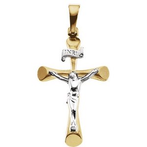 14K Yellow or White Gold Cross Pendant
