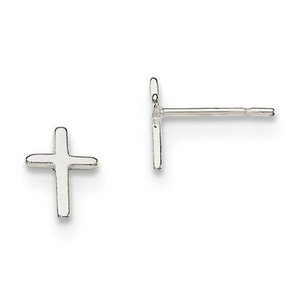 Sterling Silver Cross Mini Earrings