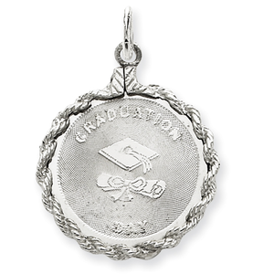 Sterling Silver Graduation Day Disc Charm