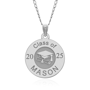 25 Personalized Round Graduation Charm