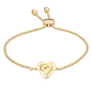 Graduation 2025  Graduate  Adjustable Round Heart Engraved Bracelet