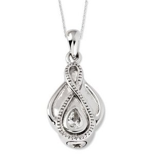 Antiqued Tear of Strength Cubic Zirconia Cremation Ash Holder w  18 Inch Chain