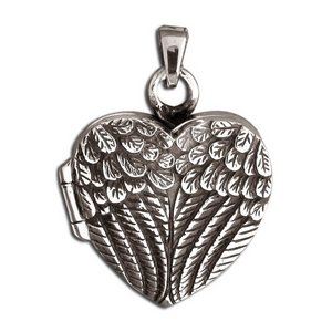 Angel Wing Antiqued Cremation Picture Locket