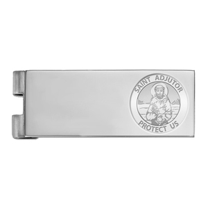 Stainless Steel Engravable Saint Adjutor Money Clip