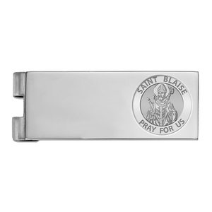 Stainless Steel Engravable Saint Blaise Money Clip