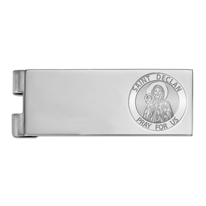 Stainless Steel Engravable Saint Declan Money Clip