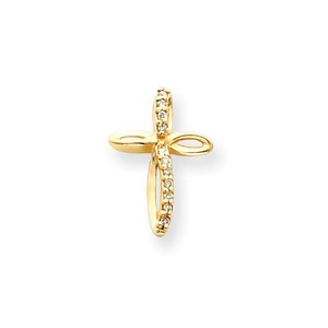 14k VS Diamond cross pendant