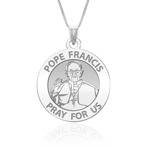 Pope Francis Religious Medal Round Laser Engraved  EXCLUSIVE 