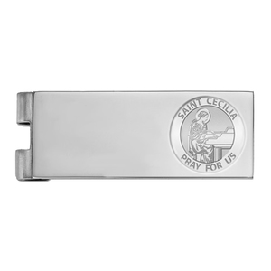 Stainless Steel Engravable Saint Cecilia Money Clip