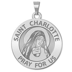 Saint Charlotte Round Religious Medal    EXCLUSIVE 