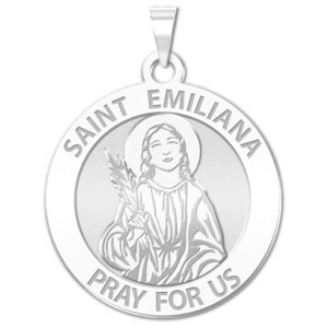 Saint Emiliana Round Religious Medal   EXCLUSIVE 