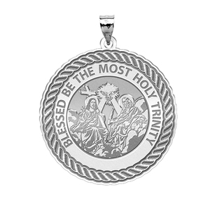 Holy Trinity Round Rope Border Religious Medal