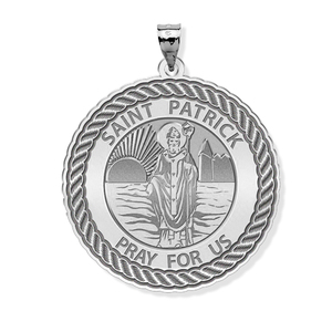 Saint Patrick Round Rope Border Religious Medal