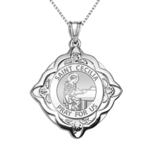 Saint Cecilia Cathedral Round Religious Medal   EXCLUSIVE 