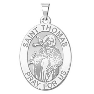 Saint Thomas Aquinas   Oval Religious Medal  EXCLUSIVE 