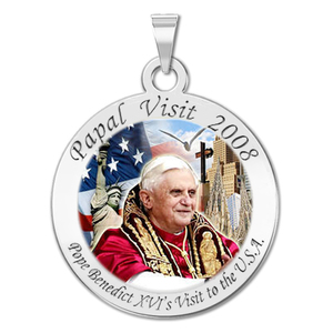 Pope Benedict XVI Round Religious Medal  EXCLUSIVE   Papal Visit 2008 