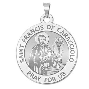Saint Francis Caracciolo Round Religious Medal  EXCLUSIVE 