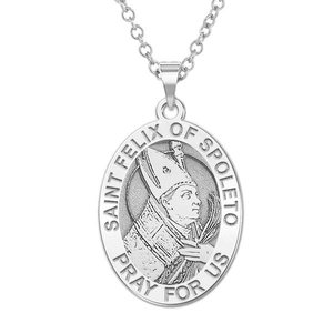 Saint Felix of Spoleto OVAL Religious Medal   EXCLUSIVE 