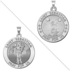 Cheerleading   Saint Sebastian Doubledside Sports Religious Medal  EXCLUSIVE 