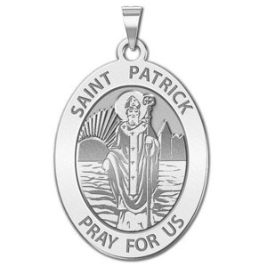 Saint Patrick Religious Medal  OVAL  EXCLUSIVE 
