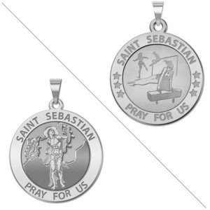 Gymnastics   Saint Sebastian Doubledside Sports Religious Medal  EXCLUSIVE 