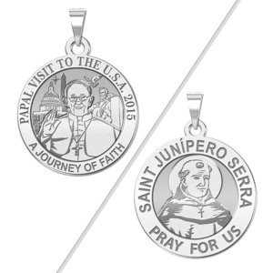Double Sided Saint Junipero Serra   Pope Francis Papal Visit Washington DC Religious Medal  EXCLUSIVE 