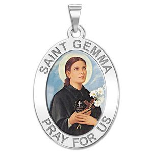 Saint Gemma Galgani Oval Medal   Round  Color EXCLUSIVE 