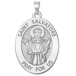 Saint Salvatore Religious Medal  OVAL  EXCLUSIVE 