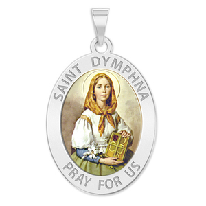 Saint Dymphna Oval Religious Medal  EXCLUSIVE 
