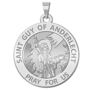 Saint Guy of Anderlecht Round  Religious Medal   EXCLUSIVE 