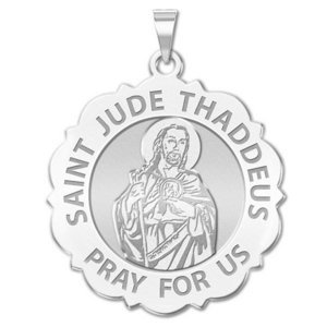 Saint Jude Scalloped Religious Medal   EXCLUSIVE 