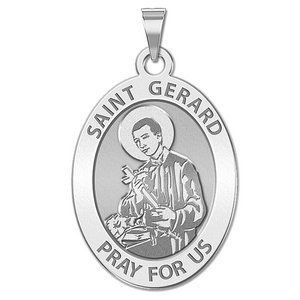 Saint Gerard Oval Religious Medal   EXCLUSIVE 