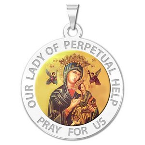 Our Lady of Perpetual Help Religious Medal Color  EXCLUSIVE 