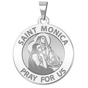 Saint Monica w  her son Saint Augustine Religious Medal  EXCLUSIVE 