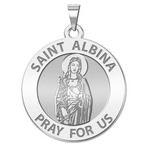 Saint Albina Round Religious Medal  EXCLUSIVE 