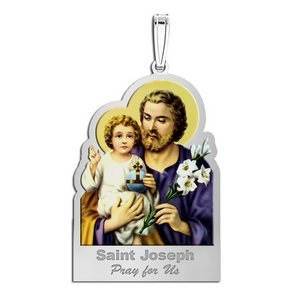 Saint Joseph Outlined Religious Medal  Color EXCLUSIVE 