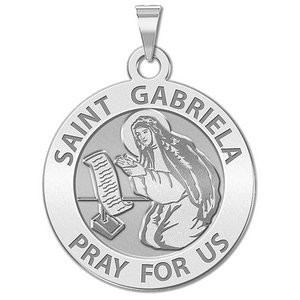 Saint Gabriela Round Religious Medal   EXCLUSIVE 