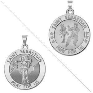 Karate   Saint Sebastian Doubledside Sports Religious Medal  EXCLUSIVE 