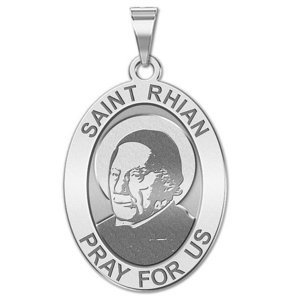 Saint Rhian   Oval Religious Medal  EXCLUSIVE 