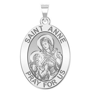 Saint Anne Oval Religious Medal  EXCLUSIVE 