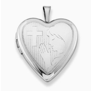 Sterling Silver Girls Communion Heart Locket