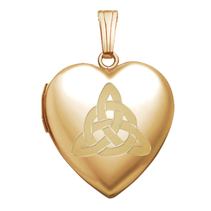 14K Yellow Gold  Sweetheart  Celtic Trinity Locket