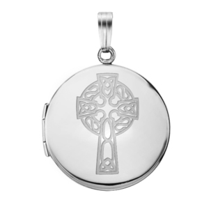 Round Celtic Cross Picture Locket