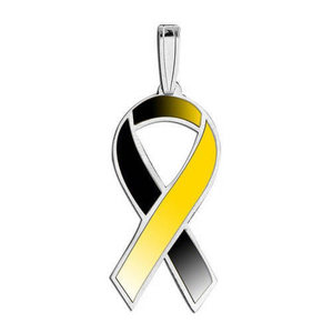Awareness Ribbon Black and Gold Color Charm