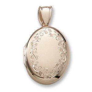 18k Premium Weight Yellow Gold Oval Picture Locket Jewelry